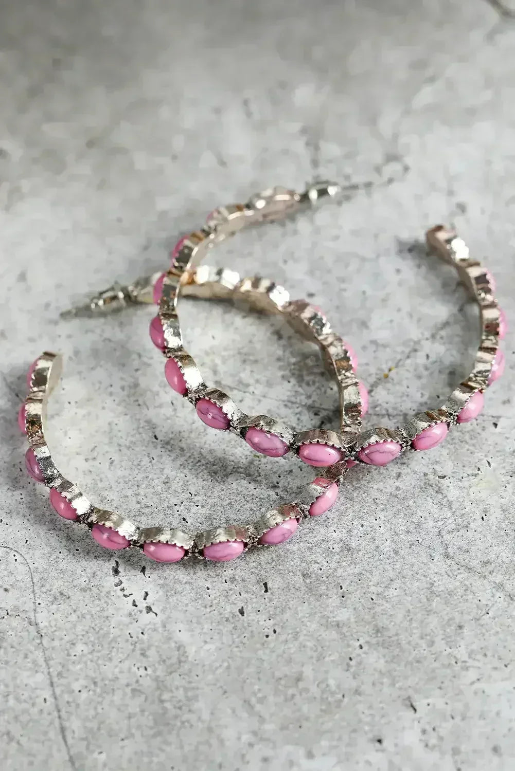 Bonbon Turquoise Big Circle C Shaped Earrings - Femstylo