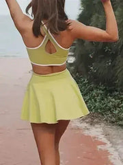 Wide Strap Active Dress with Unitard Liner - Femstylo