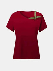 Asymmetrical Neck T-Shirt – Modern Basic with Edge - Femstylo