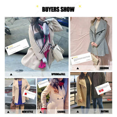 Mia Muse Women's Coats Winter Solid Color Long Sleeve Lapel Button-Up Work Coats New Year Red Valentine's Day Gift Outerwears