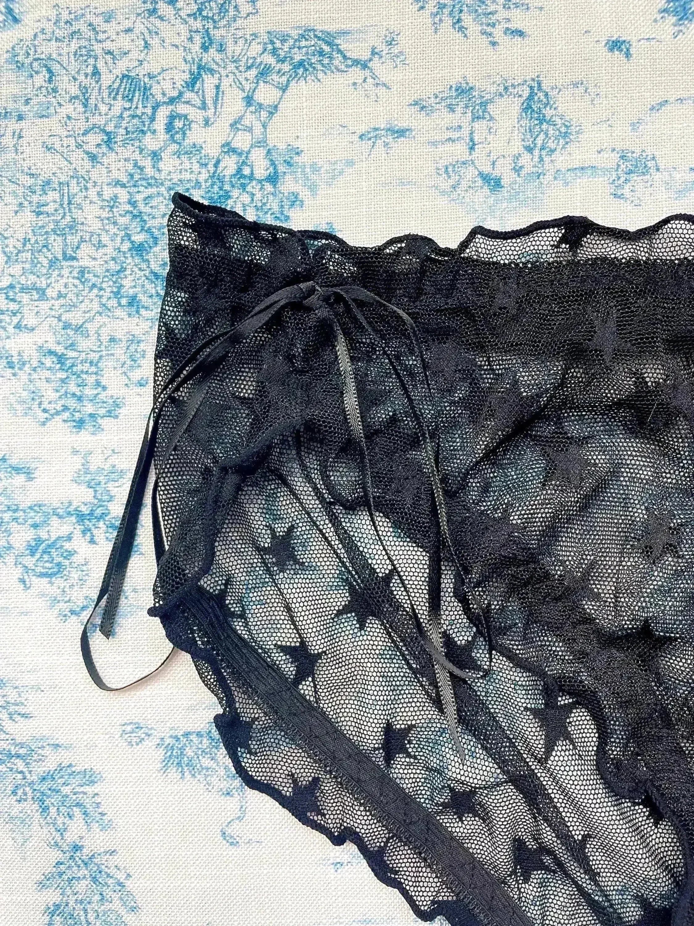 Black Mesh Star Panty - Femstylo