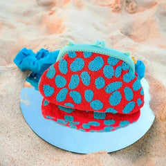 ARNOLDI ARIELA Hand-beaded Clutch Bag In Red & Turquoise Blue - Femstylo