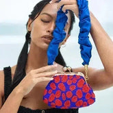 ARNOLDI Mandy Hand-beaded Clutch, in Savoy Blue & Red - Femstylo