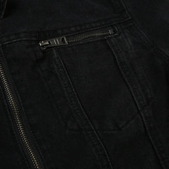 Rockmore Streetwear Double Zipper Denim Jackets Solid Casual Vintage Long Sleeve Outerwear Harajuku Cargo Style Women's Coats