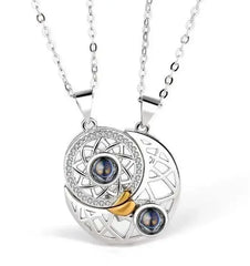 Superior Sense Sun and Moon Lovers Magnetic Men's and Women's Necklace Niche Design Alloy Chain