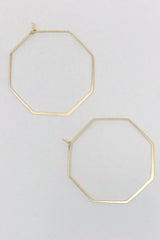 Smaller Stylish Octagon Wire Hoop Earrings