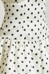 Polkadot Satin Off-Shoulder Bubble Dress - Femstylo