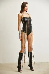 Chain Fringe Elegance Bodysuit - Femstylo