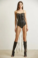Chain Fringe Elegance Bodysuit - Femstylo