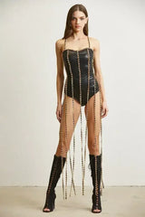 Chain Fringe Elegance Bodysuit - Femstylo