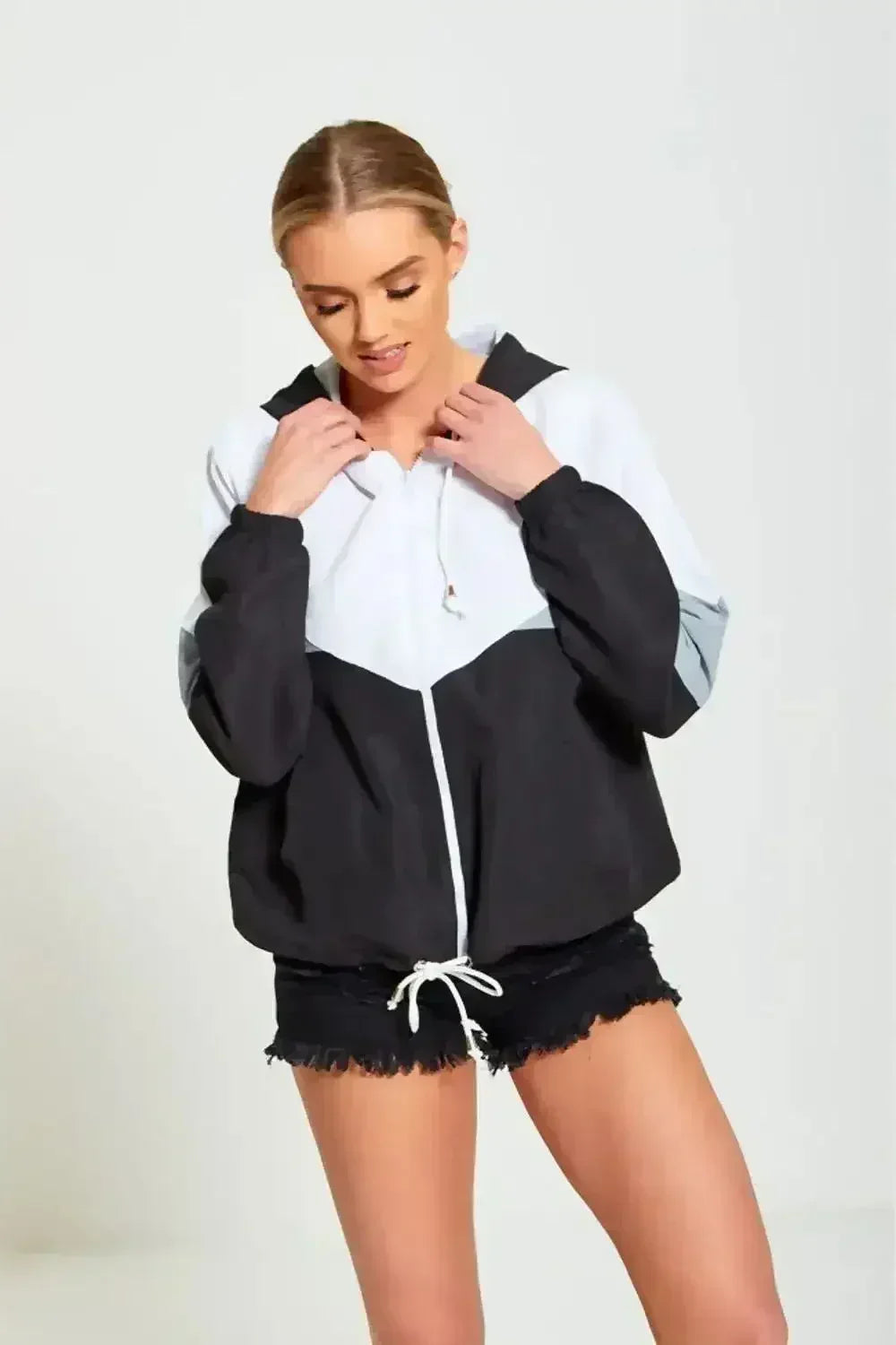 Two Tone Cagoule Jacket for Women - Femstylo