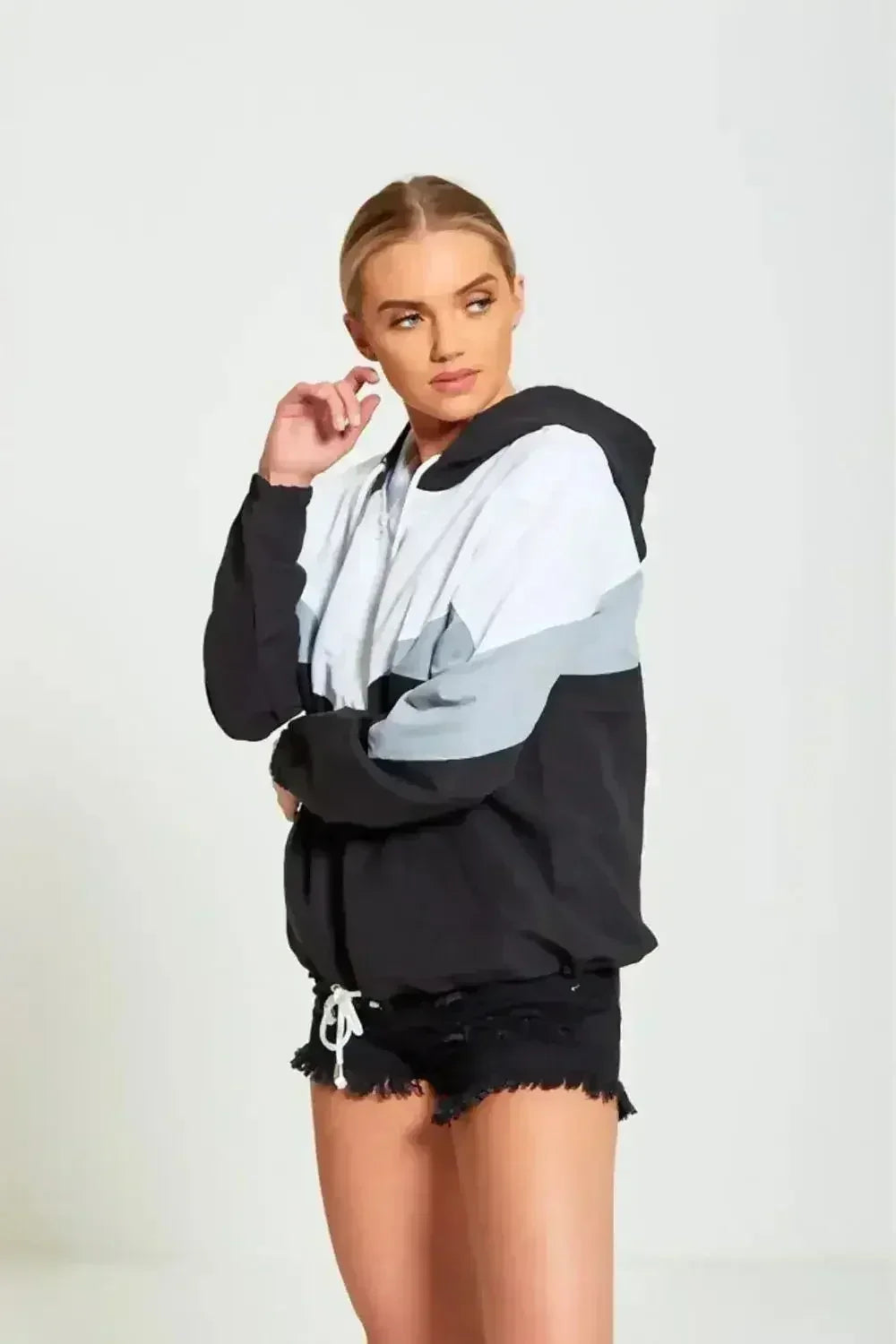 Two Tone Cagoule Jacket for Women - Femstylo