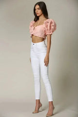 Square Neck Puff Sleeve Top – Elegant & Trendy for Every Occasion - Femstylo