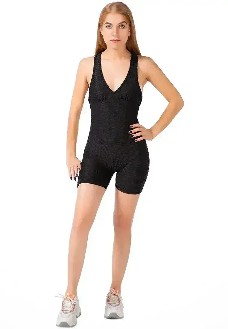 Back Cross Strap Yoga Jumpsuit – Moisture-Wicking 95% Polyester - Femstylo