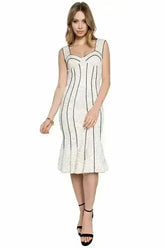 Bella Dress - Bustier lace mermaid dress with black piping detail - Femstylo