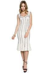 Bella Dress - Bustier lace mermaid dress with black piping detail - Femstylo