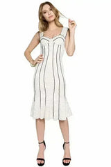 Bella Dress - Bustier lace mermaid dress with black piping detail - Femstylo