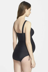Black Ruched Tankini Maternity Swimsuit - Femstylo