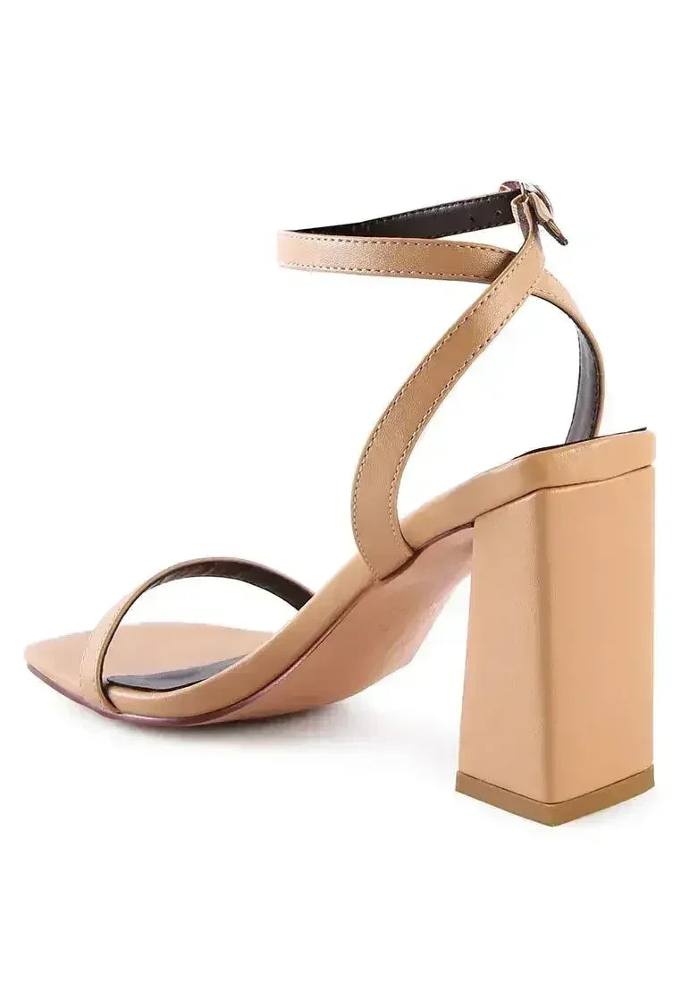 Mooncut Ankle Strap Block Heel Sandals - Femstylo