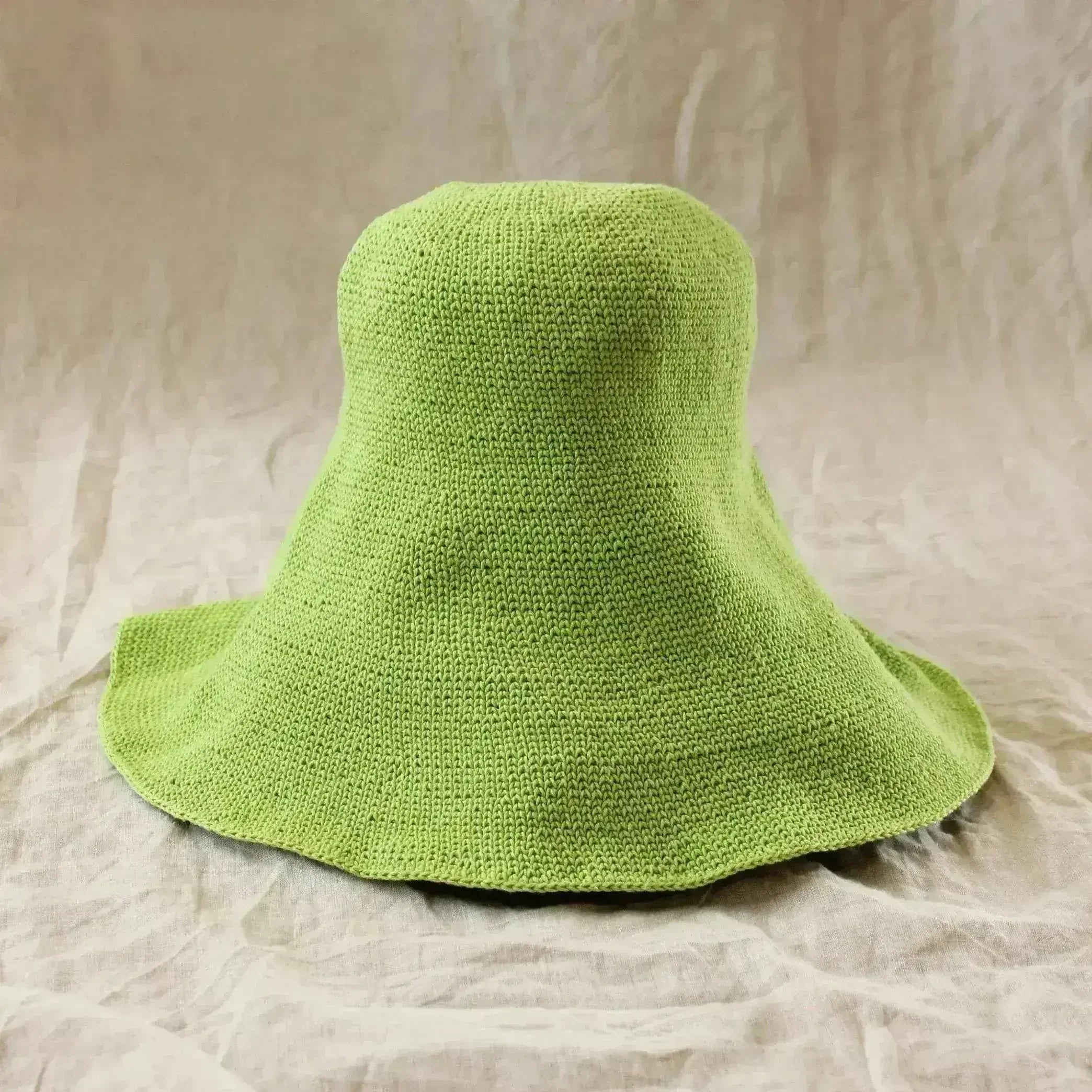 BLOOM Crochet Sun Hat In Lime Green - Femstylo
