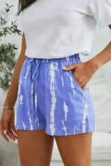Tie Dye Drawstring Shorts - Boho Chic Summer Style - Femstylo