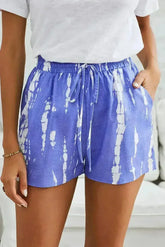 Tie Dye Drawstring Shorts - Boho Chic Summer Style - Femstylo