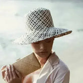 Borneo Fisherman Bucket Straw Hat, in Black - Femstylo