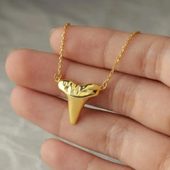 Gold Shark Tooth Necklace Layer Bolo Necklace - Femstylo