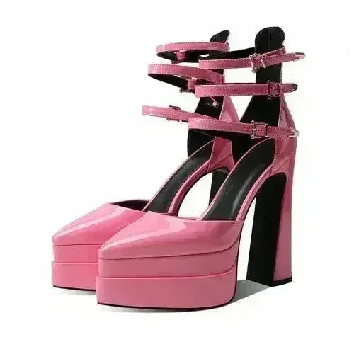 Fashion Pointed Toe Women's Shoes High Heel Hollow Sandals Waterproof - Femstylo