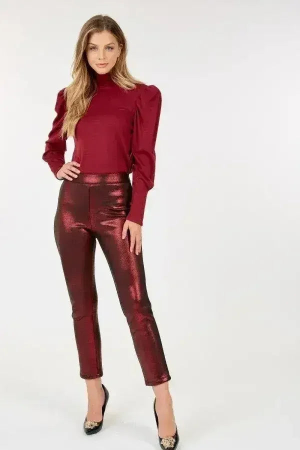 Animal Skin Vinyl Ankle Pants - Femstylo