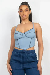 Bustier Sleeveless Ribbed Top - Femstylo