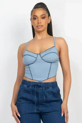 Bustier Sleeveless Ribbed Top - Femstylo