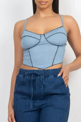 Bustier Sleeveless Ribbed Top - Femstylo