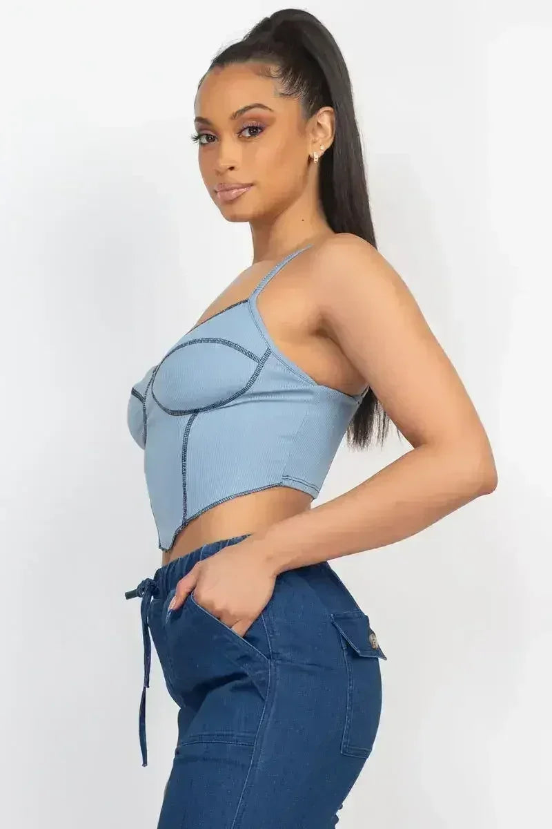 Bustier Sleeveless Ribbed Top - Femstylo