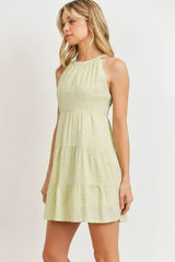 Roundneck Sleeveless Dotted Swiss Dress - Femstylo