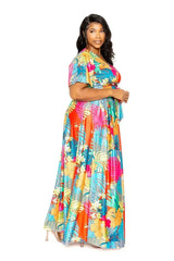 Tropical floral maxi skirt & top set - Femstylo