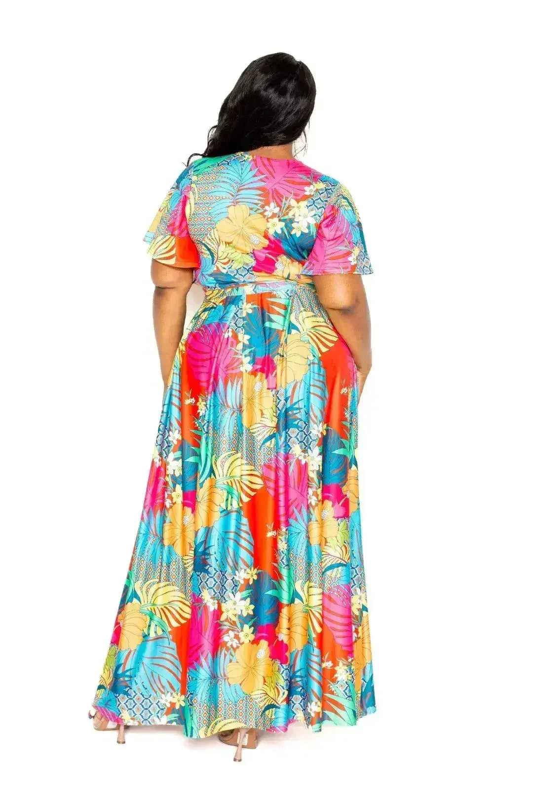 Tropical floral maxi skirt & top set - Femstylo