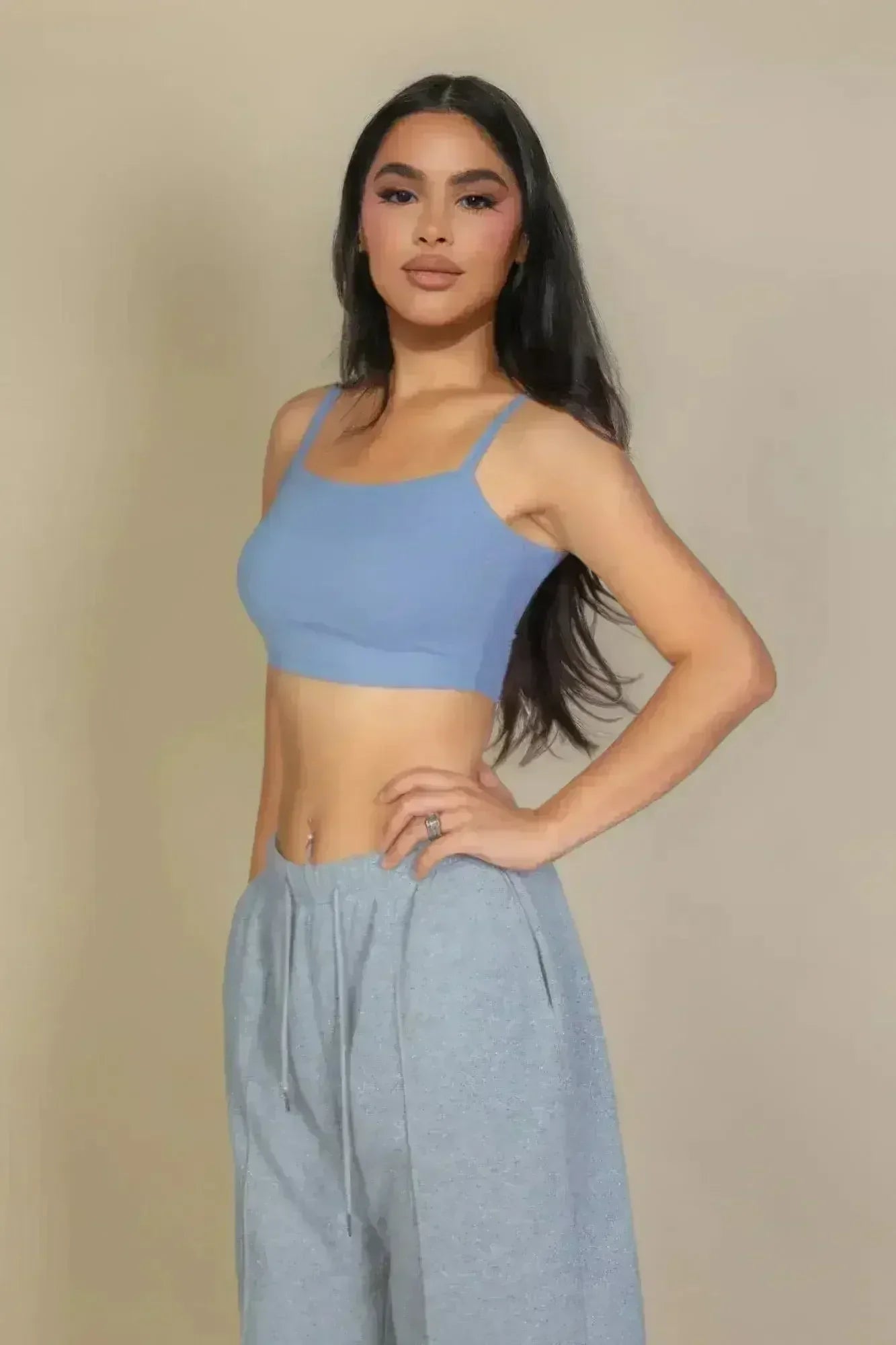 Ribbed Knit Cami Crop Top - Femstylo