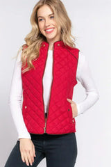 Quilted Suede Piping Vest - Pale Taupe | Femstylo - Femstylo