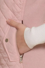 Quilted Suede Piping Vest - Pale Taupe | Femstylo - Femstylo