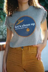 Let's Clean Up Badge Crop Top - Femstylo