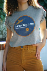 Let's Clean Up Badge Crop Top - Femstylo