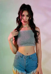 Destroyed Hem Rhinestone Patch Denim Shorts - Femstylo