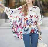 Butterfly Chiffon Top - Batwing Loose Blouse | Femstylo - Femstylo