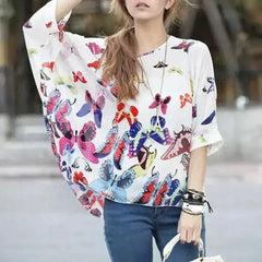 Butterfly Chiffon Top - Batwing Loose Blouse | Femstylo - Femstylo