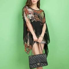 Peony Floral Top - Batwing Chiffon Blouse | Femstylo - Femstylo