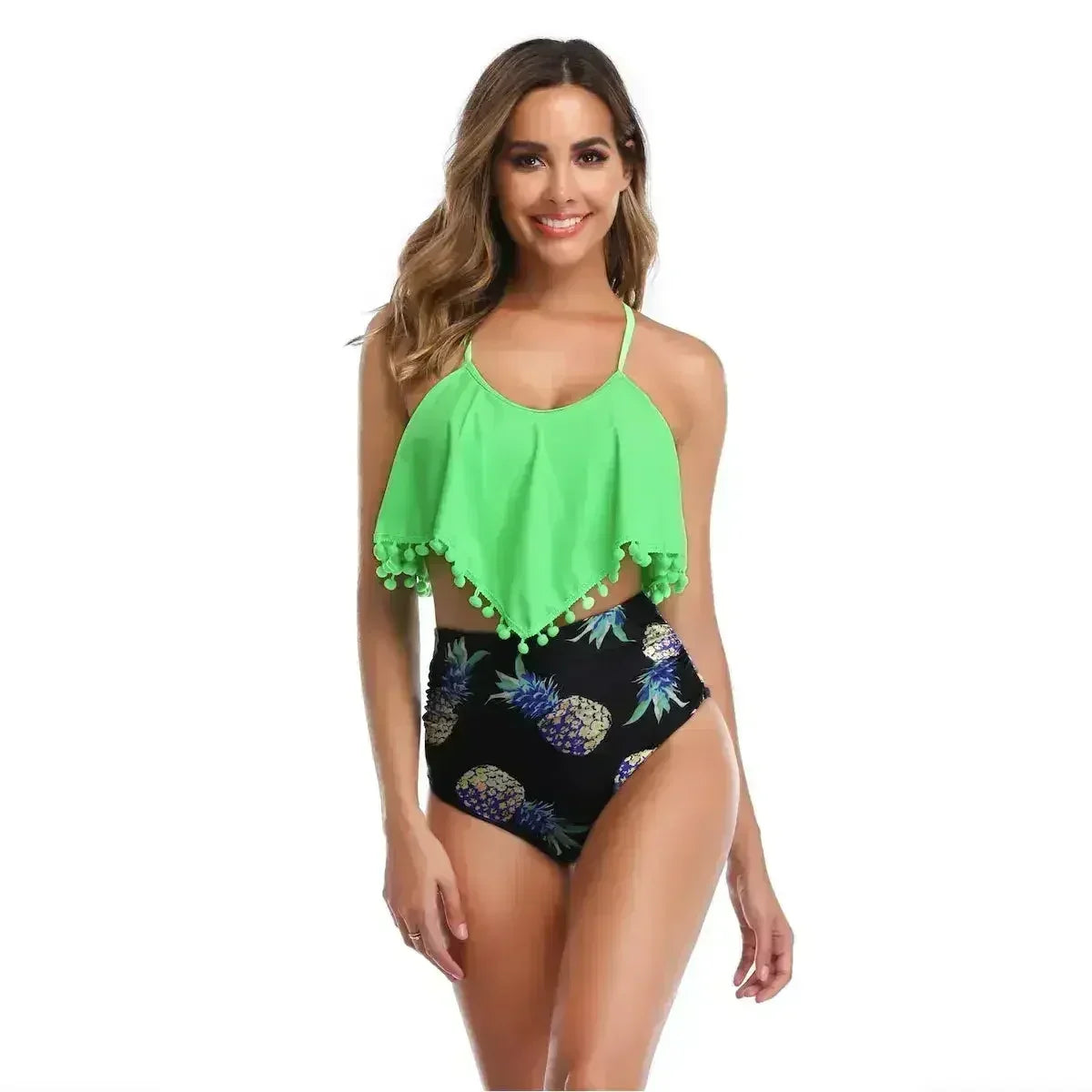 Santorini Tankini Set – Blue Nylon Swimwear | Sizes S-2XL - Femstylo