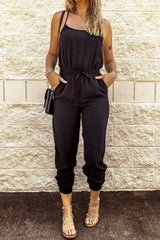 Black High-Waist Jumpsuit – Slim Fit w/ Pockets | Casual & Chic - Femstylo