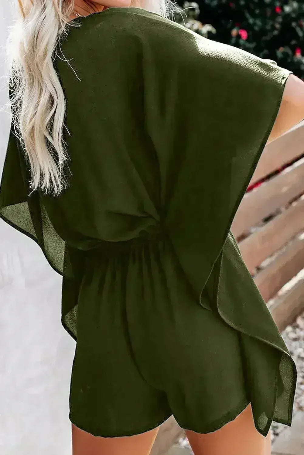 Casual Green Born To Fly Kimono Romper - Femstylo