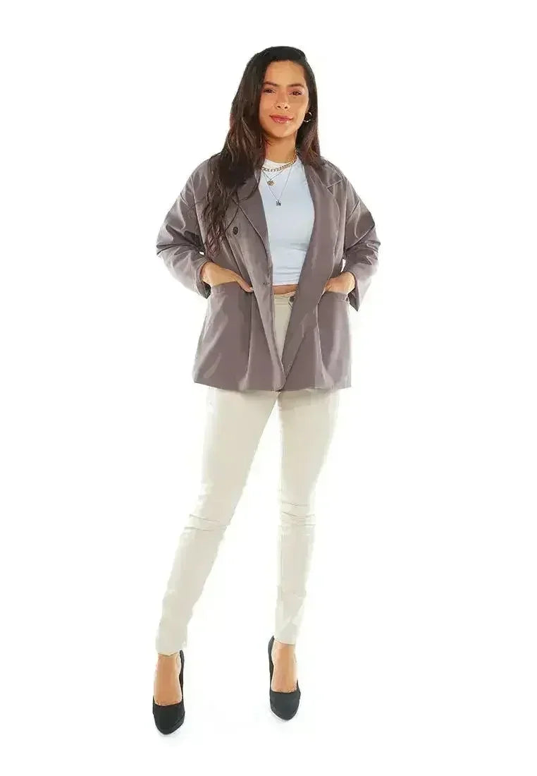 Casual Oversized Double Breasted Jacket - Femstylo